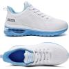 imageLamincoa Tennis Shoes for Women Lightweight Comfortable Running Shoe Lace Up Sneakers for Womens WhiteBlue Size 10