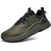 imageLamincoa Wide Mens Sneakers Hiking Walking Lightweight Breathable Shoe NonSlip Outdoor Sports Trail Running Tennis SneakerArmygreen