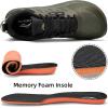 imageLamincoa Wide Mens Sneakers Hiking Walking Lightweight Breathable Shoe NonSlip Outdoor Sports Trail Running Tennis SneakerArmygreen