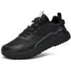 imageLamincoa Wide Mens Sneakers Hiking Walking Lightweight Breathable Shoe NonSlip Outdoor Sports Trail Running Tennis SneakerBlack