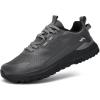 imageLamincoa Wide Mens Sneakers Hiking Walking Lightweight Breathable Shoe NonSlip Outdoor Sports Trail Running Tennis SneakerBlackgray
