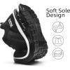 imageLamincoa Womens Cushion Sneakers Breathable Running Shoes Mesh Anti Slip Athletic Tennis Shoes for Outdooor Blacka Size 8