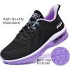imageLamincoa Womens Running Shoes Lightweight Women Sneakers Cushion Walking Tennis Shoes for Women BlackPurple Size 65