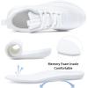 imageLamincoa Womens Walking Running Shoes Lace Up Lightweight Memory Foam Sneakers Comfort for Tennis Gym White Size 8