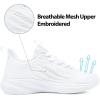 imageLamincoa Womens Walking Running Shoes Lace Up Lightweight Memory Foam Sneakers Comfort for Tennis Gym White Size 8