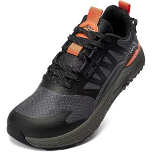 imageLamincoa Wide Mens Sneakers Hiking Walking Lightweight Breathable Shoe NonSlip Outdoor Sports Trail Running Tennis SneakerGraygreen