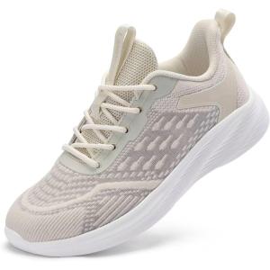 imageLamincoa Women Walking Shoes Non Slip Running Sneakers Lightweight Athletic Gym Workout Tennis ShoesBeige