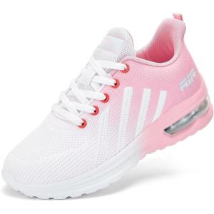 imageLamincoa Womens Air Running Shoes Lightweight Women Sneakers Air Cushion Walking Tennis Shoes for Women Size 9 White Pink
