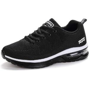 imageLamincoa Womens Athletic Running Shoes Cushion Mesh Sneakers Lightweight Tennis Sports Breathable Walking Easy Shoes Outdoor Black Size 75