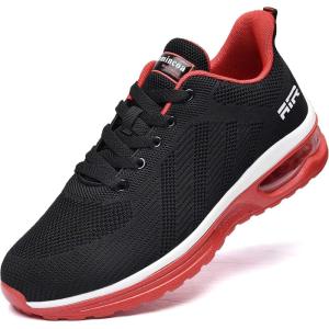 imageLamincoa Womens Running Shoes Tennis Gym Workout Walking Shoes Sneakers for Women Blackred Size 10