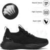 imageLamincoa Women Slip on Walking Shoes Lightweight Running Shoes Casual Workout Gym Tennis Sneakers for WomenBlack