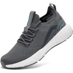 imageLamincoa Women Slip on Walking Shoes Lightweight Running Shoes Casual Workout Gym Tennis Sneakers for WomenDeep Grey