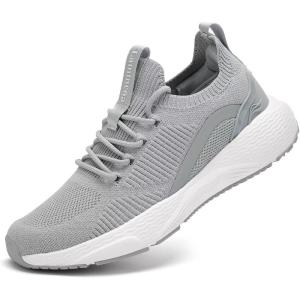 imageLamincoa Women Slip on Walking Shoes Lightweight Running Shoes Casual Workout Gym Tennis Sneakers for WomenLightgrey