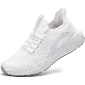 imageLamincoa Women Slip on Walking Shoes Lightweight Running Shoes Casual Workout Gym Tennis Sneakers for WomenWhite