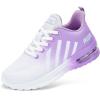 imageLamincoa Womens Air Running Shoes Lightweight Women Sneakers Air Cushion Walking Tennis Shoes for Women Size 55 White Purple