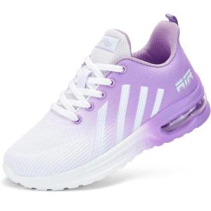 imageLamincoa Womens Air Running Shoes Lightweight Women Sneakers Air Cushion Walking Tennis Shoes for Women Size 55 White Purple