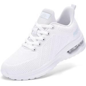 imageLamincoa Womens Running Shoes Lightweight Women Sneakers Cushion Walking Tennis Shoes for Women All White Size 6