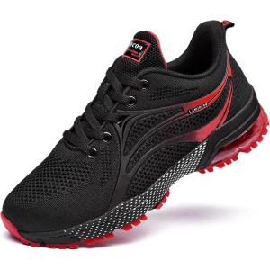 imageLamincoa Womens Running Shoes Athletic Women Sneakers Non Slip Womens Tennis ShoesBlackred
