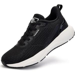 imageLamincoa Womens Walking Lightweight Shoes Non Slip Running Sneakers Tennis Outdoor Workout Shoes for WomenBlackWhite