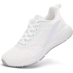 imageLamincoa Womens Walking Lightweight Shoes Non Slip Running Sneakers Tennis Outdoor Workout Shoes for WomenWhite