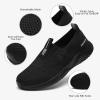 imageLamincoa Womens Comfort Walking Shoes Casual Slip on Sneakers Lightweight Breathable Mesh Athletic Shoes Black 65