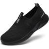 imageLamincoa Womens Comfort Walking Shoes Casual Slip on Sneakers Lightweight Breathable Mesh Athletic Shoes Black 65