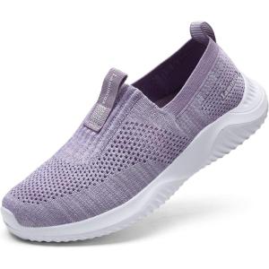 imageLamincoa Womens Walking Shoes Comfortable Mesh Slip on Easy Sneakers Outdoor Lightweight Shoes Purple 10