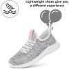 imageLamincoa Womens Slip On Walking Shoes Non Slip Casual Road Running Lightweight Mesh Fashion Sneakers for Gym Travel WorkoutAshwhite