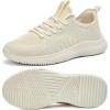 imageLamincoa Womens Slip On Walking Shoes Non Slip Casual Road Running Lightweight Mesh Fashion Sneakers for Gym Travel WorkoutBeige
