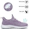 imageLamincoa Womens Slip On Walking Shoes Non Slip Casual Road Running Lightweight Mesh Fashion Sneakers for Gym Travel WorkoutPurple