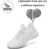 imageLamincoa Womens Slip On Walking Shoes Non Slip Casual Road Running Lightweight Mesh Fashion Sneakers for Gym Travel WorkoutWhite