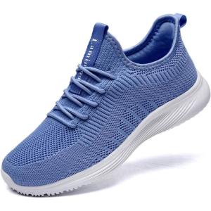 imageLamincoa Womens Slip On Walking Shoes Non Slip Casual Road Running Lightweight Mesh Fashion Sneakers for Gym Travel WorkoutBlue