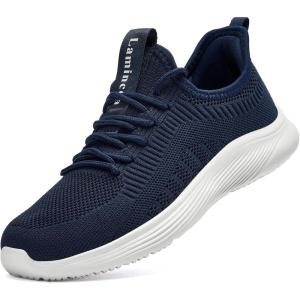 imageLamincoa Womens Slip On Walking Shoes Non Slip Casual Road Running Lightweight Mesh Fashion Sneakers for Gym Travel WorkoutNavy Blue