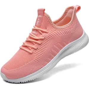 imageLamincoa Womens Slip On Walking Shoes Non Slip Casual Road Running Lightweight Mesh Fashion Sneakers for Gym Travel WorkoutOrange