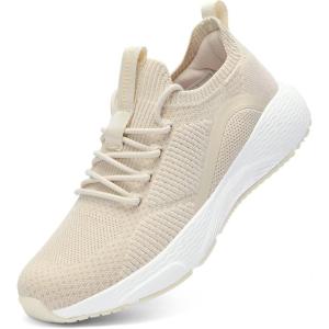 imageLamincoa Womens Running Sneakers Slip on Tennis Sneaker Lightweight Walking Shoes Casual Athletic Sneakers for Outdoor Gym Sports WorkoutBeige