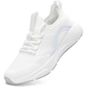 imageLamincoa Womens Running Sneakers Slip on Tennis Sneaker Lightweight Walking Shoes Casual Athletic Sneakers for Outdoor Gym Sports WorkoutWhite
