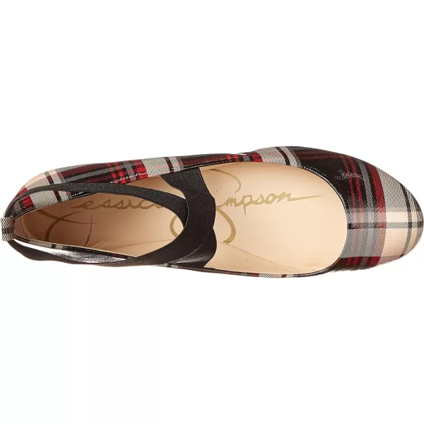 Jessica Simpson Mandayss Women's Pull-On Criss-Cross Ankle Ballet Flats Shoes