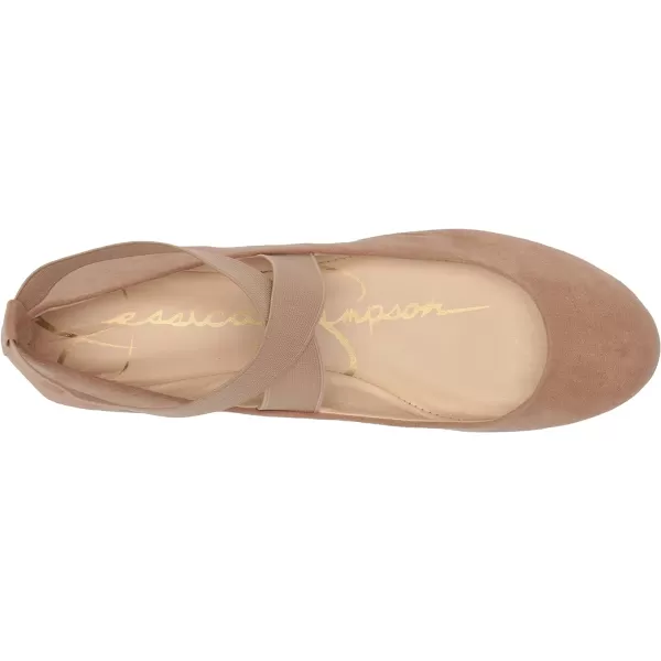 Jessica Simpson Mandayss Women's Pull-On Criss-Cross Ankle Ballet Flats Shoes