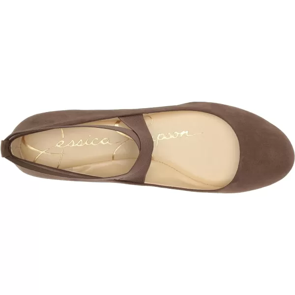 Jessica Simpson Mandayss Women's Pull-On Criss-Cross Ankle Ballet Flats Shoes