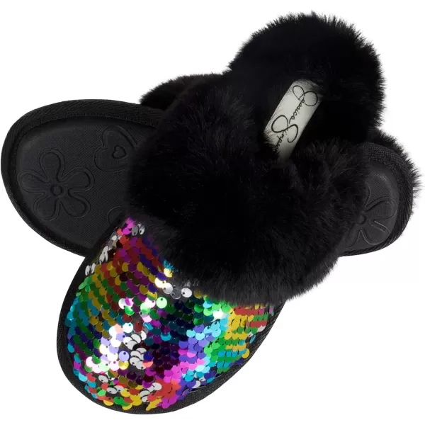 Jessica Simpson Girls Comfy Slippers - Cute Faux Fur Slip-on Shoes Memory Foam House Slipper