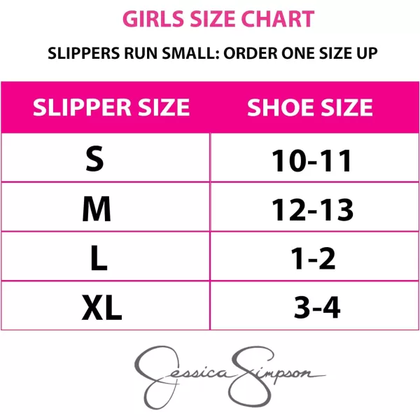 Jessica Simpson Girls Comfy Slippers - Cute Faux Fur Slip-on Shoes Memory Foam House Slipper