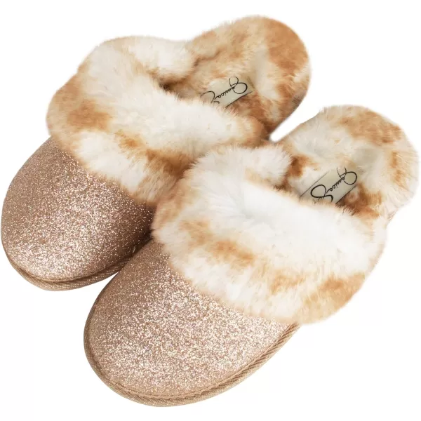 Jessica Simpson Girls Comfy Slippers - Cute Faux Fur Slip-on Shoes Memory Foam House Slipper