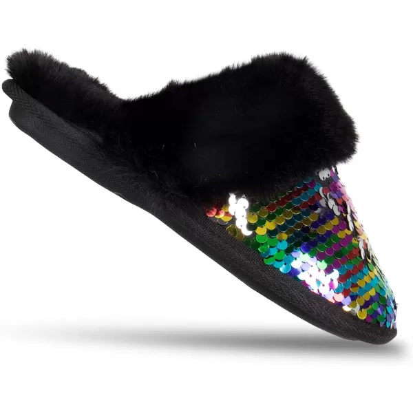 Jessica Simpson Girls Comfy Slippers - Cute Faux Fur Slip-on Shoes Memory Foam House Slipper