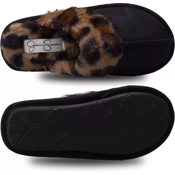 Jessica Simpson Girls Comfy Slippers - Cute Faux Fur Slip-on Shoes Memory Foam House Slipper