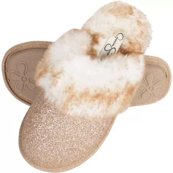 Jessica Simpson Girls Comfy Slippers - Cute Faux Fur Slip-on Shoes Memory Foam House Slipper