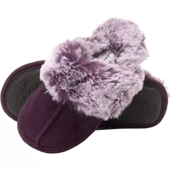 Jessica Simpson Girls Comfy Slippers - Cute Faux Fur Slip-on Shoes Memory Foam House Slipper