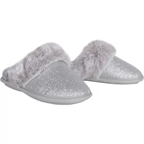 Jessica Simpson Girls Comfy Slippers - Cute Faux Fur Slip-on Shoes Memory Foam House Slipper