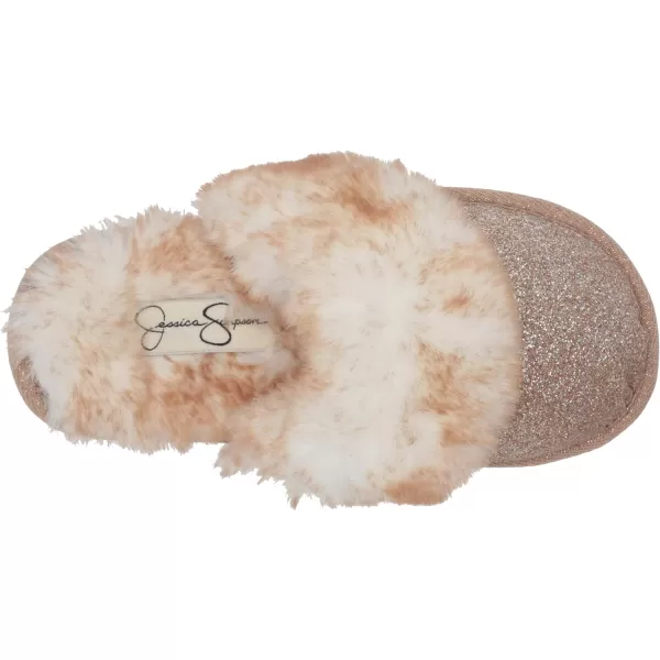 Jessica Simpson Girls Comfy Slippers - Cute Faux Fur Slip-on Shoes Memory Foam House Slipper