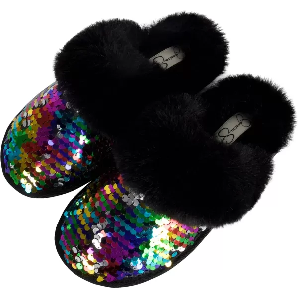 Jessica Simpson Girls Comfy Slippers - Cute Faux Fur Slip-on Shoes Memory Foam House Slipper