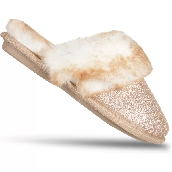 Jessica Simpson Girls Comfy Slippers - Cute Faux Fur Slip-on Shoes Memory Foam House Slipper